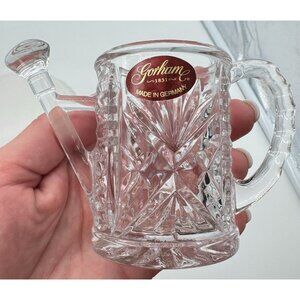 GORHAM CRYSTAL WATERING CAN SCULPTURE BY LENOX MADE IN GERMANY 3" X 5"